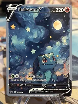 Pokemon Pikachu V and Bulbasaur Doujin ACG DIY Full Art Card new - Image 4