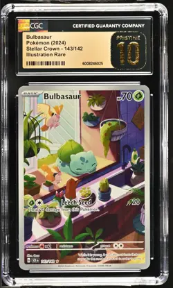 CGC 10 PRISTINE POP Bulbasaur 143/142 Pokemon Stellar Crown IR Pokemon Card - Image 1