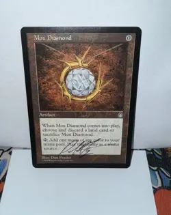 Mox Diamond | SIGNED - Dan Frazier - Artist | MTG WOTC | Stronghold - Image 3