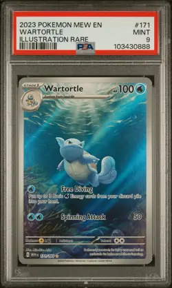 2023 POKEMON MEW EN-151 ILLUSTRATION RARE #171 WARTORTLE PSA 9 - Image 1
