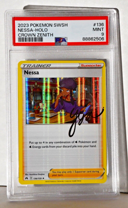 2023 Pokemon SWSH Crown Zenith NESSA Holo 136/159 Rare PSA 9 of 10 Mint - Image 1
