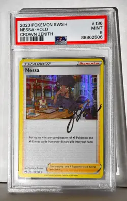 2023 Pokemon SWSH Crown Zenith NESSA Holo 136/159 Rare PSA 9 of 10 Mint - Image 2