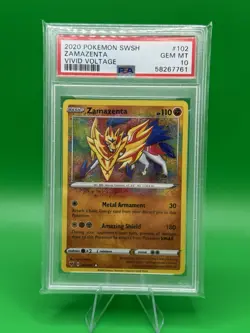 2020 PSA 10 Zamazenta 102/185 SWSH Vivid Voltage Holo Amazing Rare Pokemon TCG - Image 2