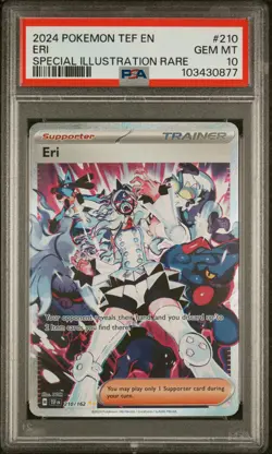 2024 POKEMON TEF EN-TEMPORAL FORCES SPECIAL ILLUSTRATION RARE #210 ERI PSA 10 - Image 1