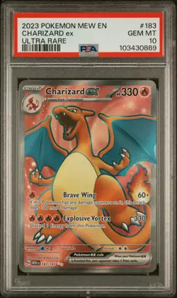 2023 POKEMON MEW EN-151 ULTRA RARE #183 CHARIZARD EX PSA 10 - Image 1