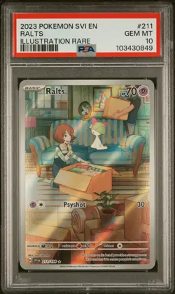 2023 POKEMON SVI EN-SCARLET & VIOLET ILLUSTRATION RARE #211 RALTS PSA 10 - Image 1