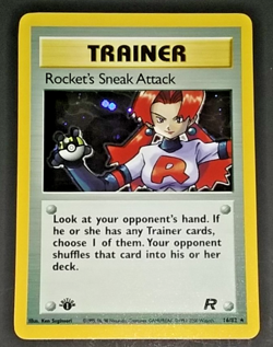 1ST EDITION POKEMON TEAM ROCKET - ROCKET'S SNEAK ATTACK HOLO #16/82 (EX/NM) - Image 1