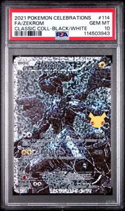 Pokemon Zekrom Celebrations Classic Coll. Black & White Full Art #114 PSA 10 - Image 1