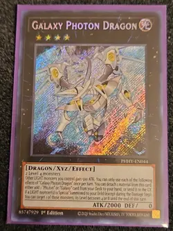 YUGIOH! Galaxy Photon Dragon PHHY-EN044 Secret Rare 1st Edition NM - Image 1