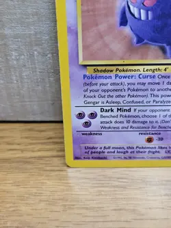 Gengar 20/62 Fossil Non-Holo Rare Pokemon Card TCG - Image 5
