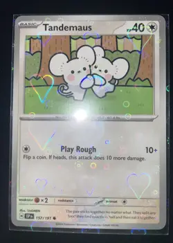 Pokemon TCG Tandemaus Card 157/191 Sv08: Surging Sparks Regular Common EN-M 2024 - Image 1