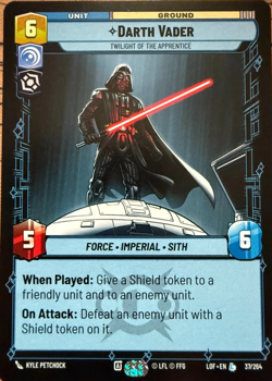 Star Wars Unlimited LOF DARTH VADER Twilight of the Apprentice Legendary Card 37 - Image 1
