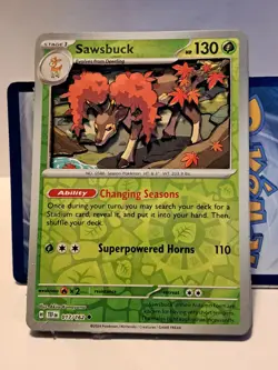 3D Custom Card: Pokemon TCG - Sawsbuck 017/162 Reverse Holo Shadowbox - Image 1