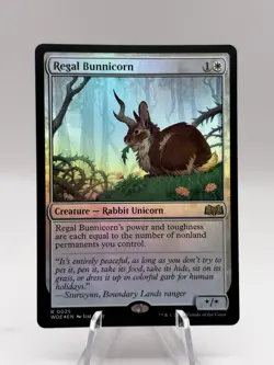 Regal Bunnicorn 0025 Foil Wilds of Eldraine WOE MTG NM - Image 1