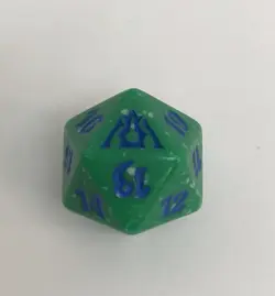 MTG TCG Spindown Life Counter Dragon's Maze Green/Blue Simic D20 - Image 1