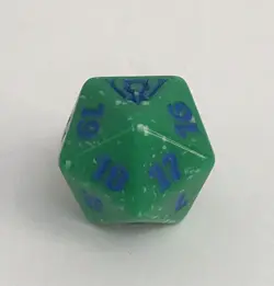 MTG TCG Spindown Life Counter Dragon's Maze Green/Blue Simic D20 - Image 3
