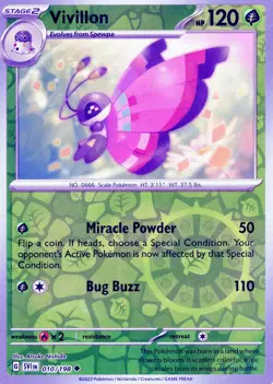 Pokemon TCG Scarlet & Violet "Vivillon" Reverse Holo! #010/198. NM-Mint! - Image 1