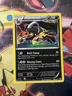 Pokemon Houndoom Holo Plasma Blast 56/101 Light Play LP - Image 1