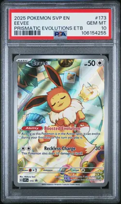 2025 POKEMON SVP EN-SV BLACK STAR PROMO #173 EEVEE PSA 10 - Image 1