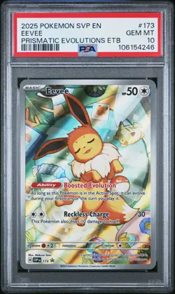 2025 POKEMON SVP EN-SV BLACK STAR PROMO #173 EEVEE PSA 10 - Image 1