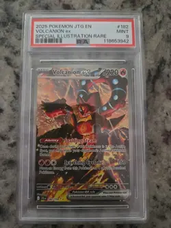 Pokemon TCG Journey Together Volcanion EX Special Illustration 182/159 PSA9 - Image 1