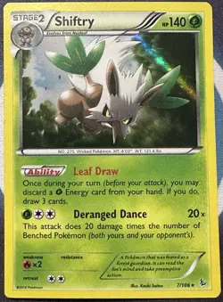 Pokemon TCG - SHIFTRY - FlashFire 7/106 Rare Holo - LP - Image 1