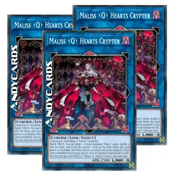 MALISS <Q> HEARTS CRYPTER 3x • (Di Cuori) • Comune • MP25 EN442 • 1Ed • Yugioh! - Image 1