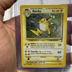 Pokemon TCG Raichu Base Set 2 16/130 Holo Unlimited Vtg Rare LP/NM Vintage Card - Image 1