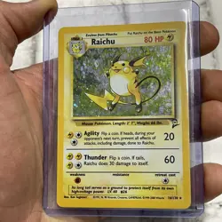Pokemon TCG Raichu Base Set 2 16/130 Holo Unlimited Vtg Rare LP/NM Vintage Card - Image 2