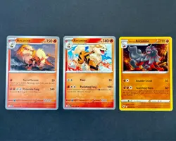 Growlithe + Arcanine Pokemon Cards, Set of 10 Cards with 1 Reverse Holo Fire - Image 3