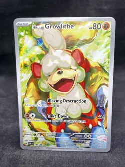 Pokemon TCG Hisuian Growlithe Twilight Masquerade Illustration Rare Card 181/167 - Image 1