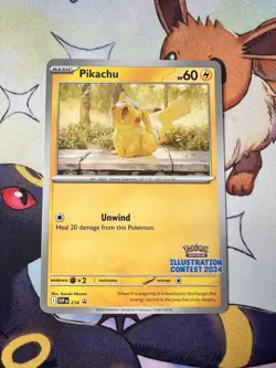 Pikachu SVP214 Illustration Contest 2024 Promo Pokemon Card SV BSP PTCG NM - Image 1