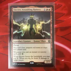 MTG Marvel Electro, Assaulting Battery Rare 076 | Spider-Man FOIL | In Hand - Image 2