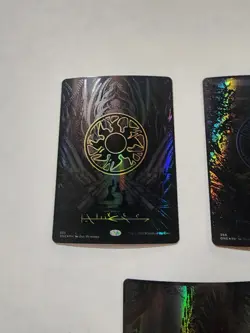 MTG Phyrexia Oil Slick Raised FOIL Basic Land Set #365 - #369 ONE OF EACH COLOR - Image 2