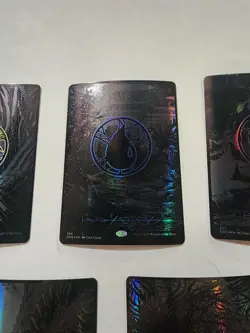 MTG Phyrexia Oil Slick Raised FOIL Basic Land Set #365 - #369 ONE OF EACH COLOR - Image 3