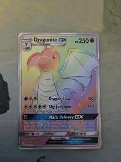 Pokemon TCG Unified Minds Dragonite GX Rainbow 248 NM - Image 1