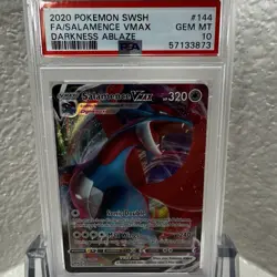 2020 POKEMON SWORD & SHIELD DARKNESS ABLAZE #144 FULL ART/SALAMENCE VMAX PSA 10 - Image 1