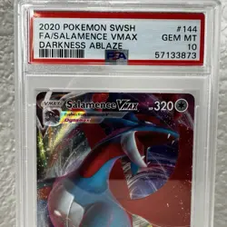 2020 POKEMON SWORD & SHIELD DARKNESS ABLAZE #144 FULL ART/SALAMENCE VMAX PSA 10 - Image 2