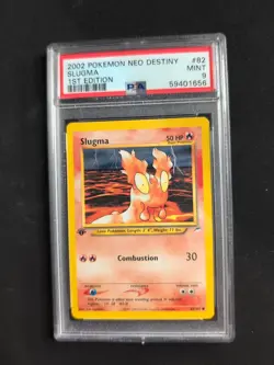Pokemon Neo Destiny 1st Edition Slugma 082/105 PSA9 - Image 1