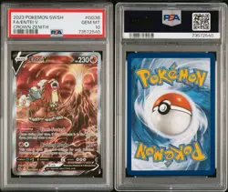 2023 POKEMON SWORD & SHIELD CROWN ZENITH #GG36 FULL ART/ENTEI V PSA 10 - Image 3