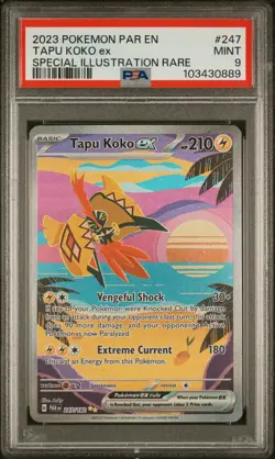 2023 POKEMON PAR EN-PARADOX RIFT SPECIAL ILLUSTRATION RARE TAPU KOKO EX PSA 9 - Image 1
