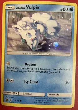 Pokemon Alolan Vulpix 21a/145-Guardians Rising Holo Promo Alternate Art (Swirl) - Image 1