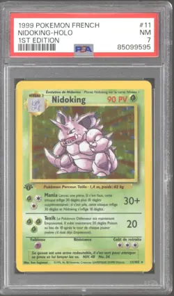 Pokemon Base Set 1st Edition FRENCH Nidoking 11/102 PSA 7 - Image 1