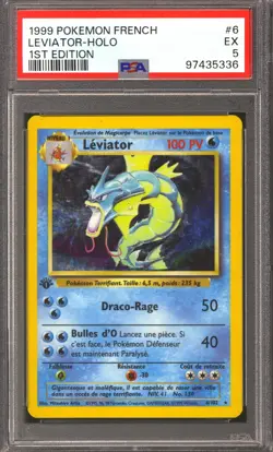 Pokemon Base Set 1st Edition FRENCH Gyarados Levitor 6/102 PSA 5 - Image 1