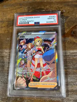 POKEMON 2023 SWSH Crown Zenith Full Art IRIDA Trainer PSA 10 Gem Mint #GG63 2 - Image 1