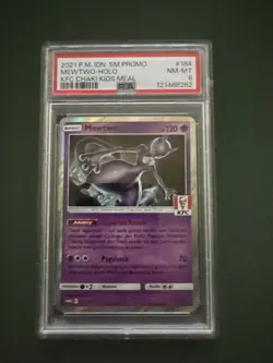 2021 Pokemon Indian S&M KFC Chaki Kids Meal Promo Mewtwo Holo #184/SM-P PSA 8 - Image 1