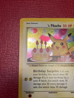 Wizards Birthday Pikachu Original Owner Vintage Pokemon TCG Black Star Promo 24 - Image 2
