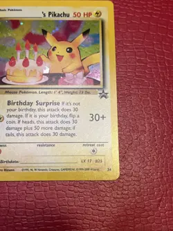 Wizards Birthday Pikachu Original Owner Vintage Pokemon TCG Black Star Promo 24 - Image 4
