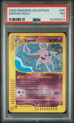 2003 POKEMON AQUAPOLIS #H9 ESPEON-HOLO PSA 7 - Image 1