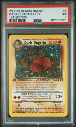 2000 POKEMON ROCKET 1ST ED #6 DARK DUGTRIO-HOLO PSA 7 - Image 1